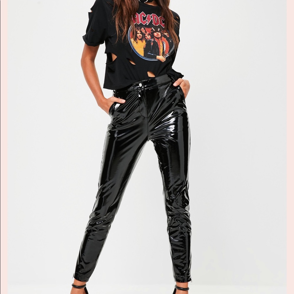 Missguided ankle vinyl trousers